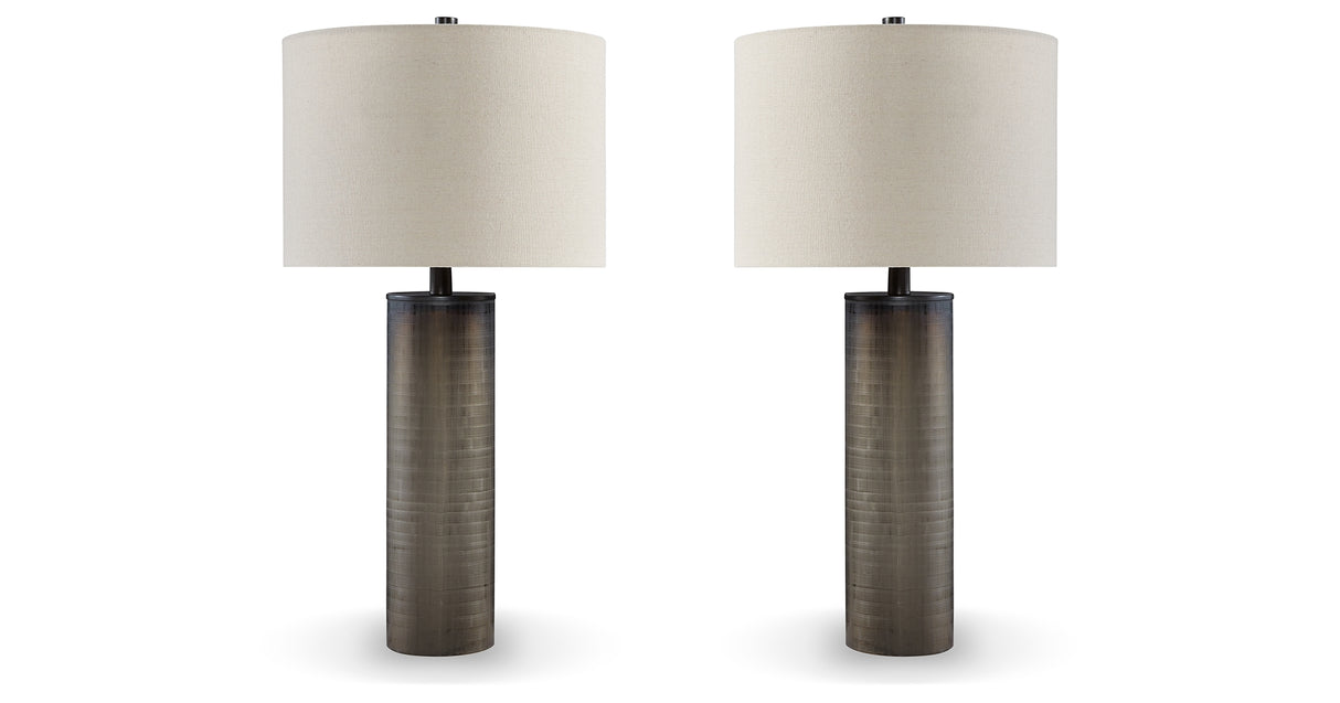 Dingerly 2-Piece Table Lamp Set in Brown from Ashley - Luna Furniture