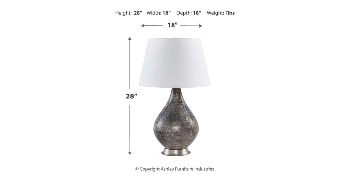 Bluacy 2-Piece Table Lamp Set in Antique Gray from Ashley - Luna Furniture