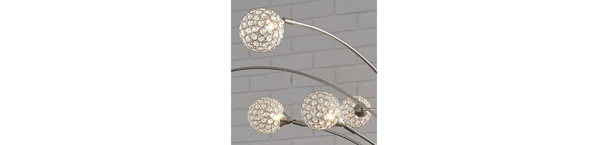 Winter Silver Finish Arc Lamp from Ashley Furniture - Luna Furniture