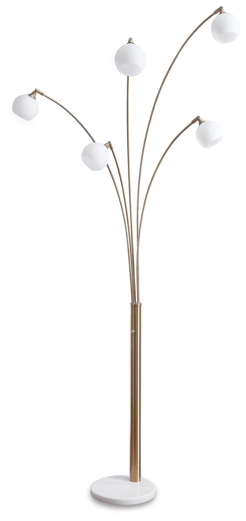 Taliya Champagne/White Arc Lamp from Ashley Furniture - Luna Furniture