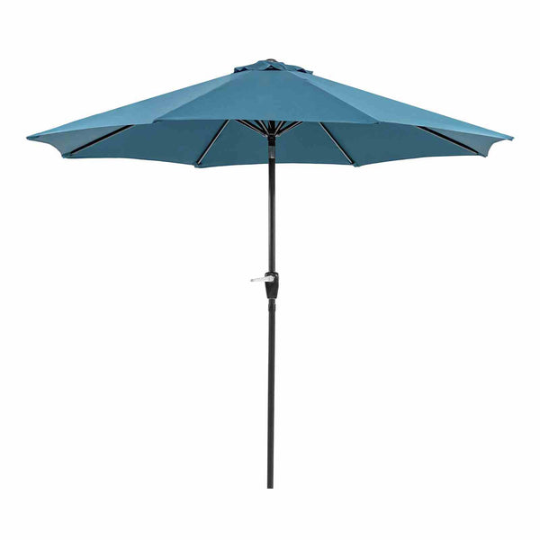 Soli Blue 9' Outdoor Umbrella with Auto Tilt and 21" Round Base