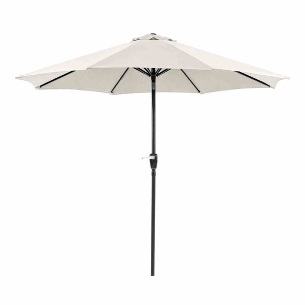 Soli Beige 9' Outdoor Umbrella with Auto Tilt 21" Round Base