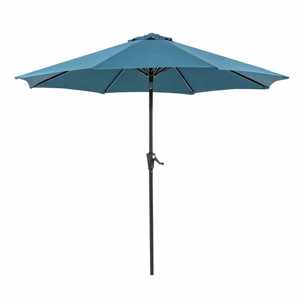 Tano Blue 9' Outdoor Umbrella 21" Round Base