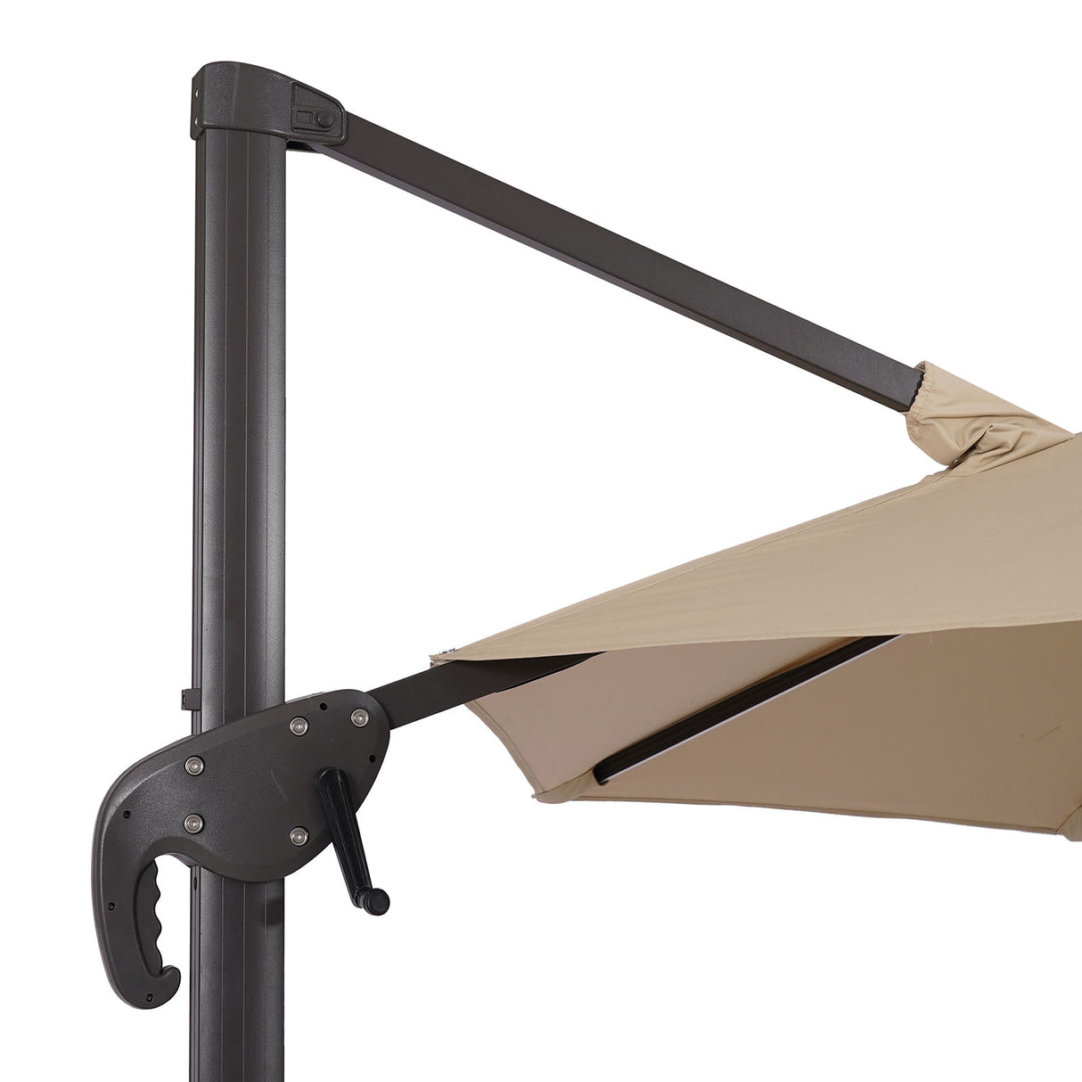 Fera Beige 10 Ft Round Umbrella w/ LED Bulb + 37" Large Base from Furniture of America - Luna Furniture