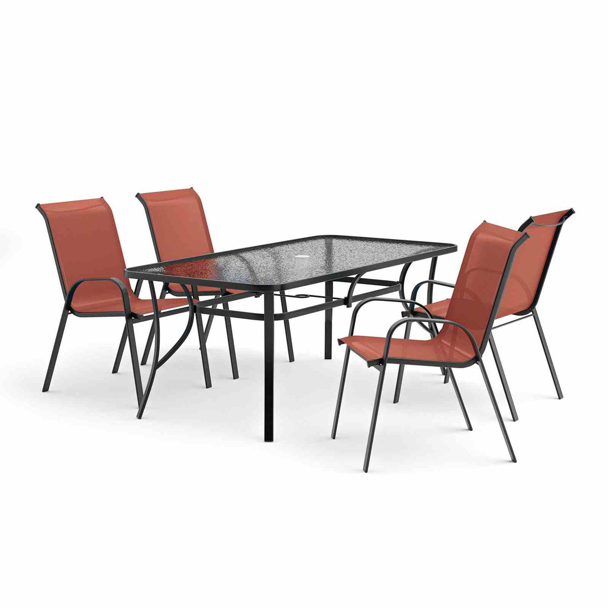 Pierro Red 5 Pc. Outdoor Dining Set from Furniture of America - Luna Furniture