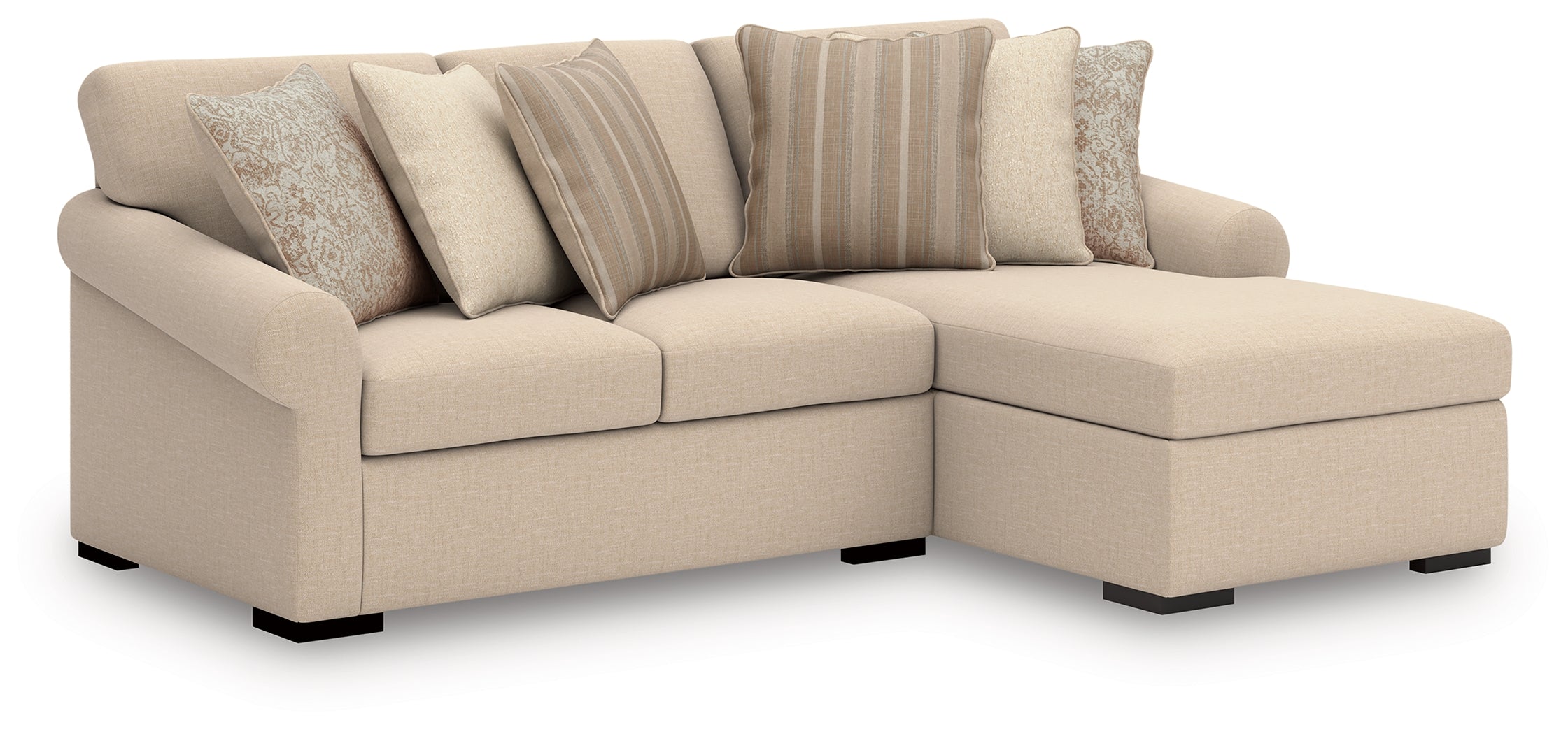 LadyMae Twill 2-Piece RAF Chaise Sectional – Luna Furniture