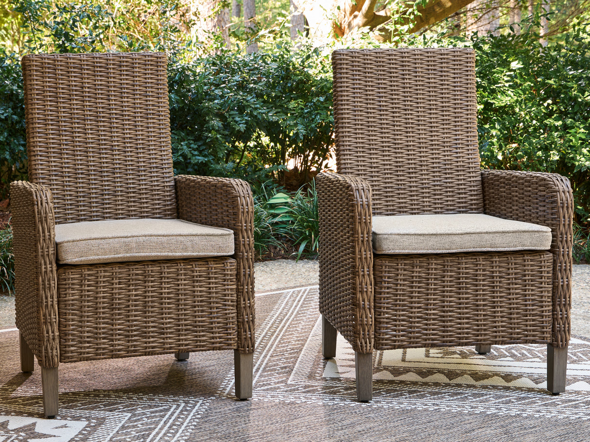 Laguna Heights Beige Arm Chair with Cushion (Set of 2) from Ashley Furniture - Luna Furniture