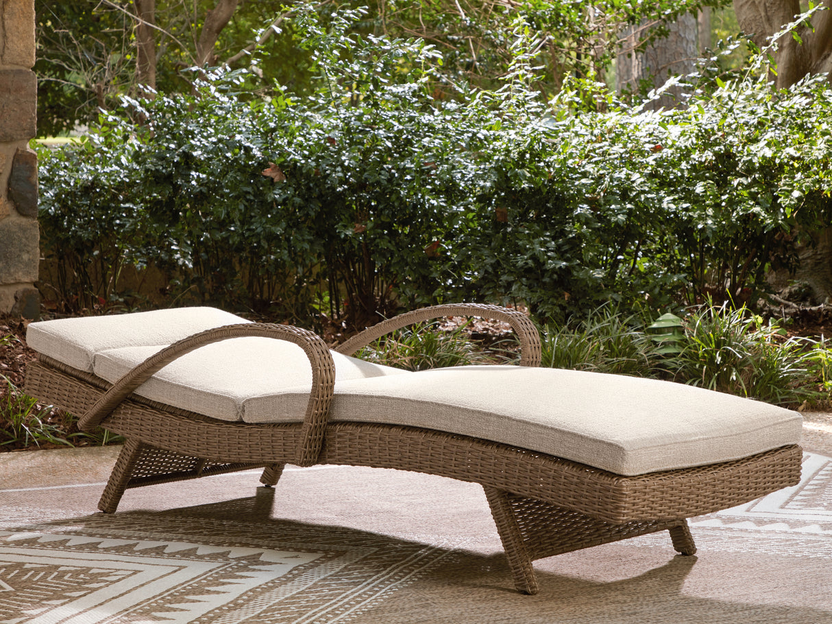 Laguna Heights Beige Chaise Lounge with Cushion from Ashley Furniture - Luna Furniture