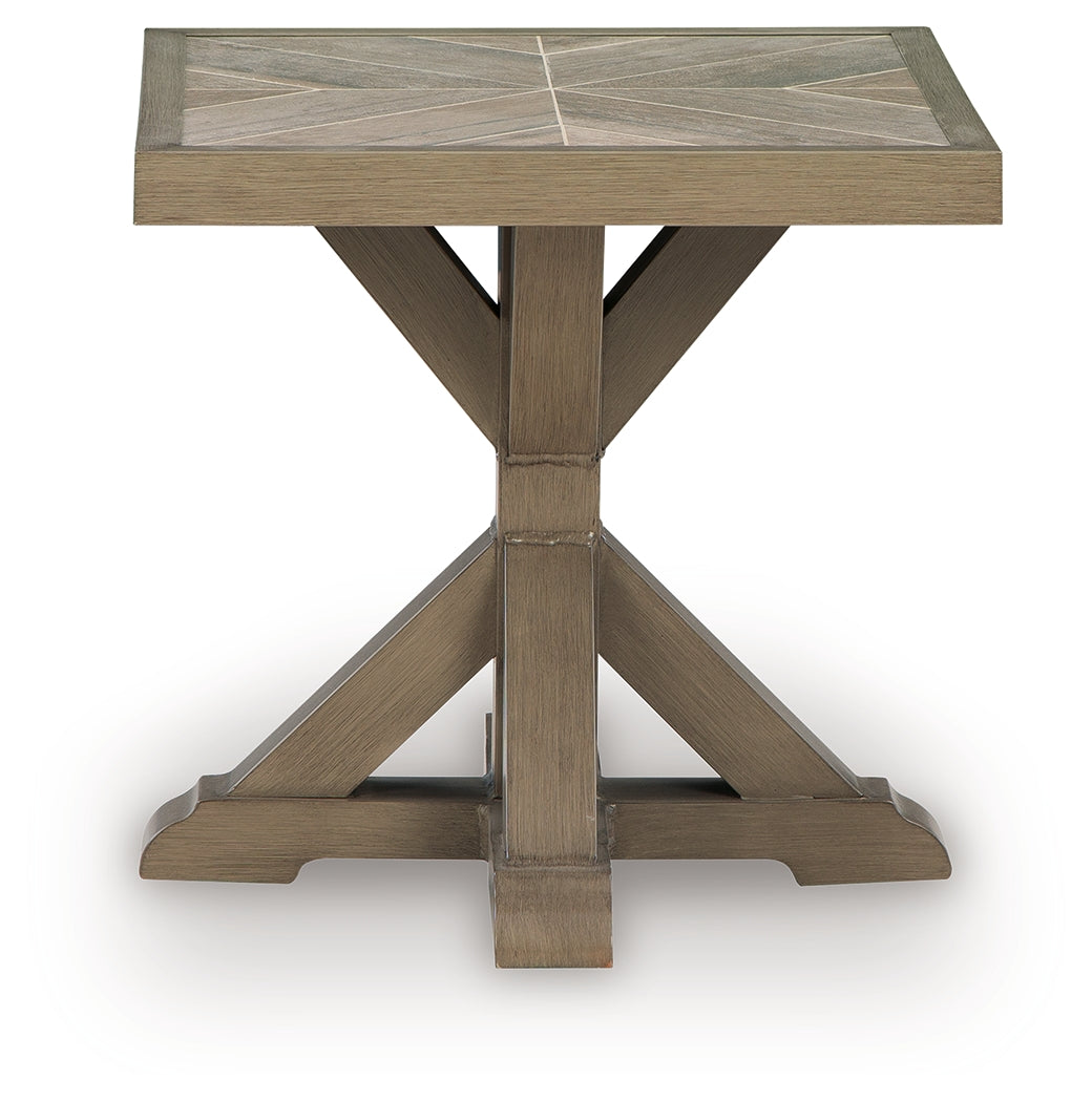 Laguna Heights Beige Outdoor End Table from Ashley Furniture - Luna Furniture
