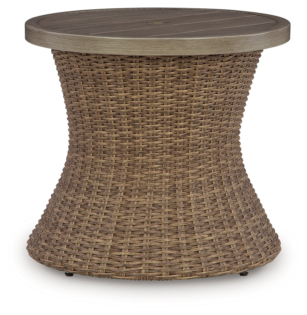 Laguna Heights Beige Outdoor End Table from Ashley Furniture - Luna Furniture