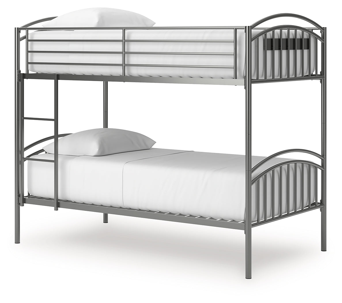 Lanceburg Gray Twin over Twin Bunk Bed and 2 Mattresses from Ashley Furniture - Luna Furniture