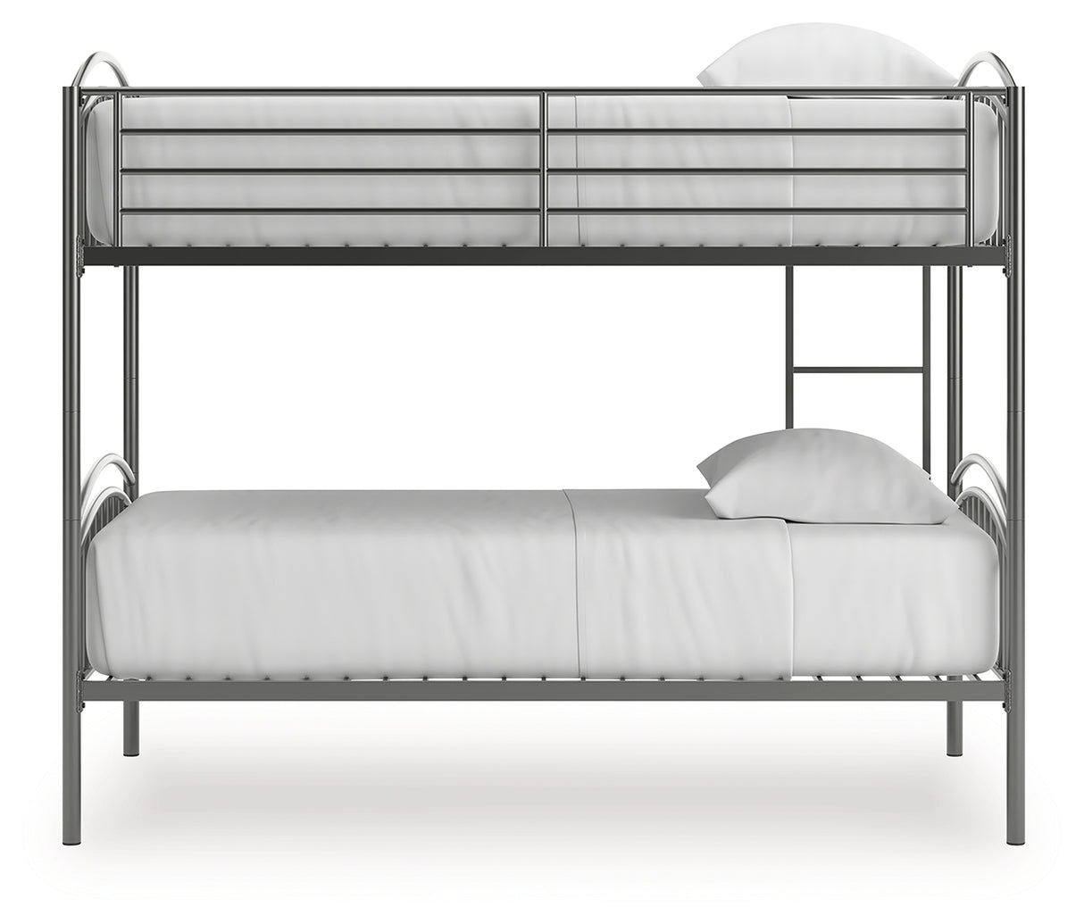 Lanceburg Gray Twin over Twin Bunk Bed and 2 Mattresses from Ashley Furniture - Luna Furniture