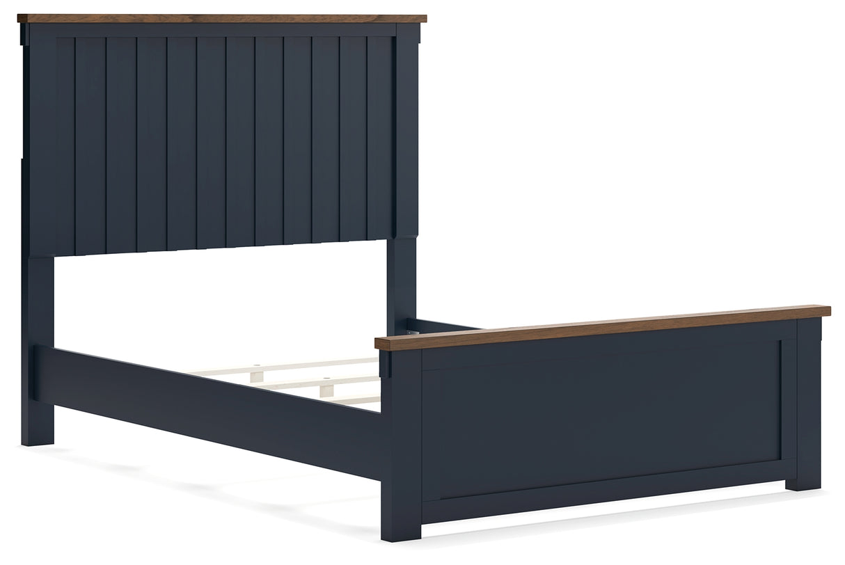 Landocken Full Panel Bed with Dresser in Brown/Blue from Ashley - Luna Furniture