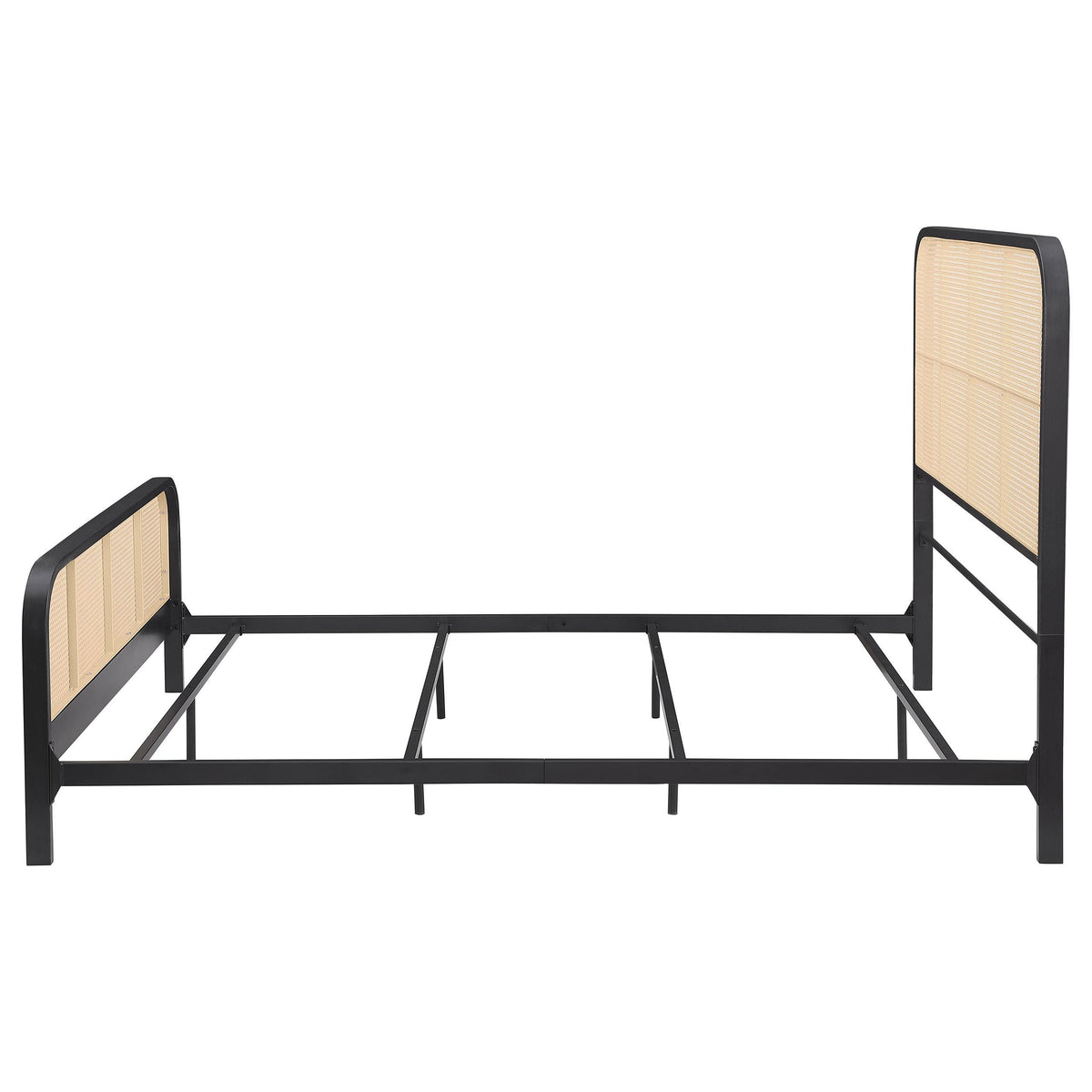 Lanewood Black Polyethylene PE Rattan Upholstered Metal Eastern King Bed from Coaster - Luna Furniture