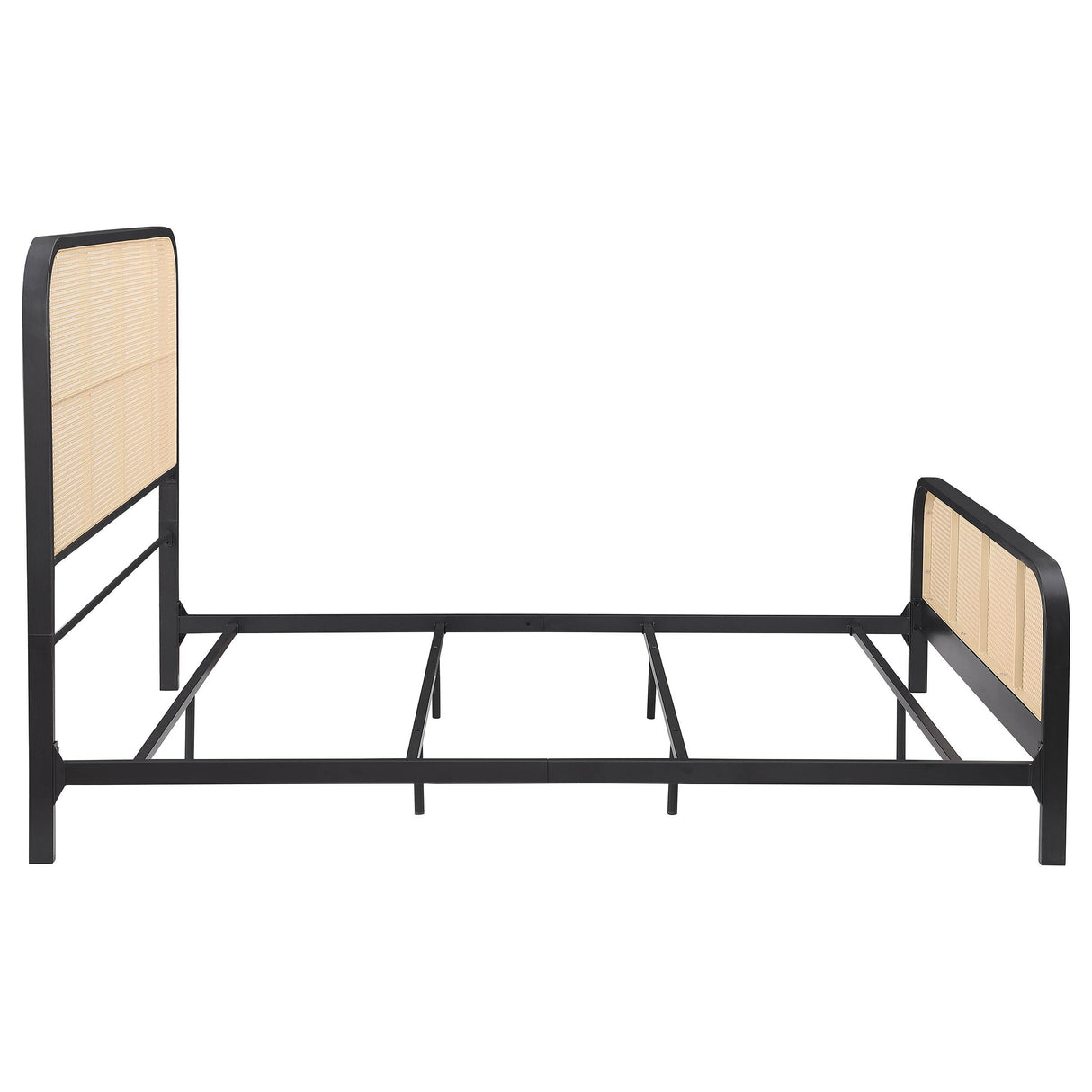 Lanewood Black Polyethylene PE Rattan Upholstered Metal Eastern King Bed from Coaster - Luna Furniture