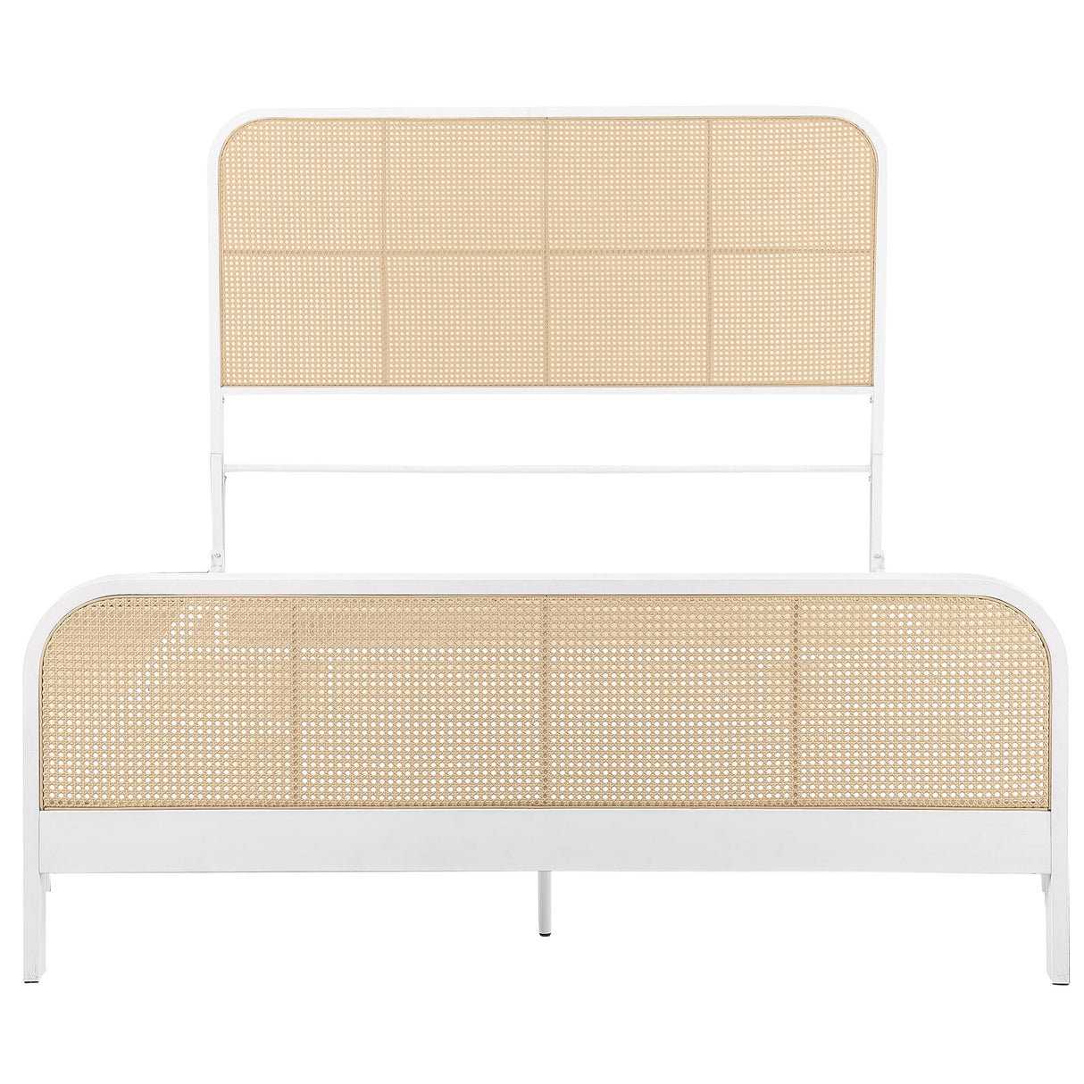 Lanewood White Polyethylene PE Rattan Upholstered Metal Eastern King Bed from Coaster - Luna Furniture