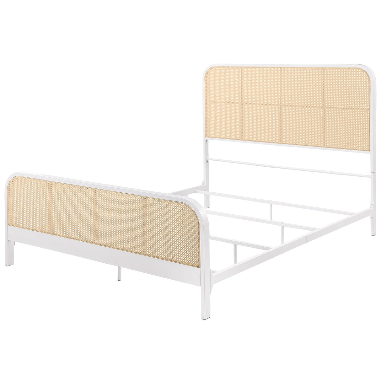 Lanewood White Polyethylene PE Rattan Upholstered Metal Queen Bed from Coaster - Luna Furniture