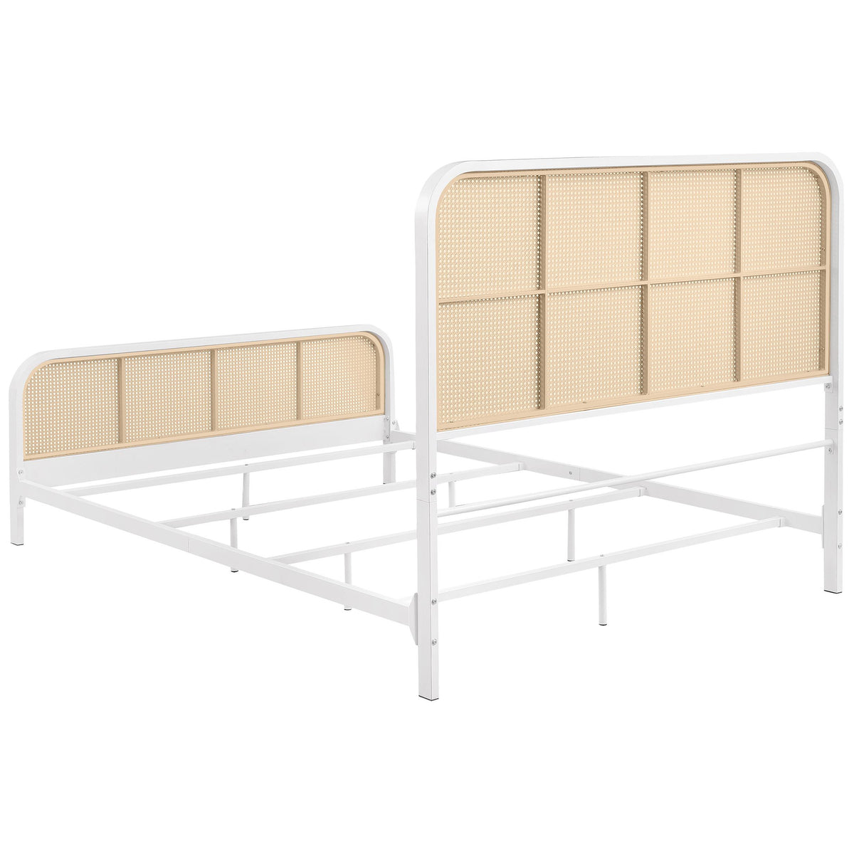 Lanewood White Polyethylene PE Rattan Upholstered Metal Queen Bed from Coaster - Luna Furniture