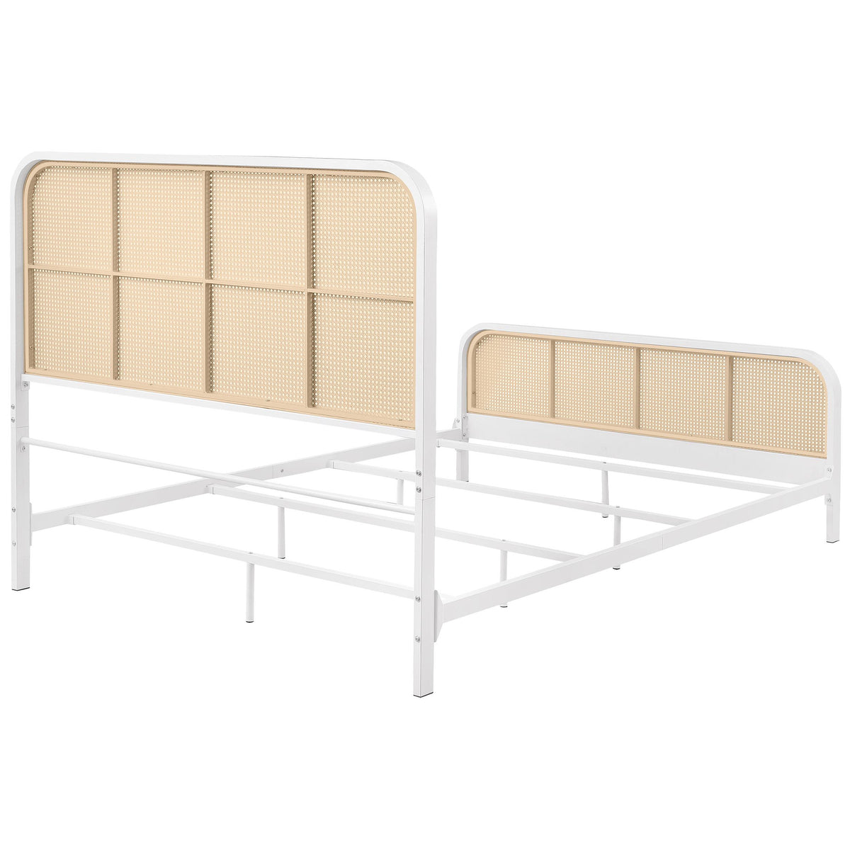 Lanewood White Polyethylene PE Rattan Upholstered Metal Queen Bed from Coaster - Luna Furniture