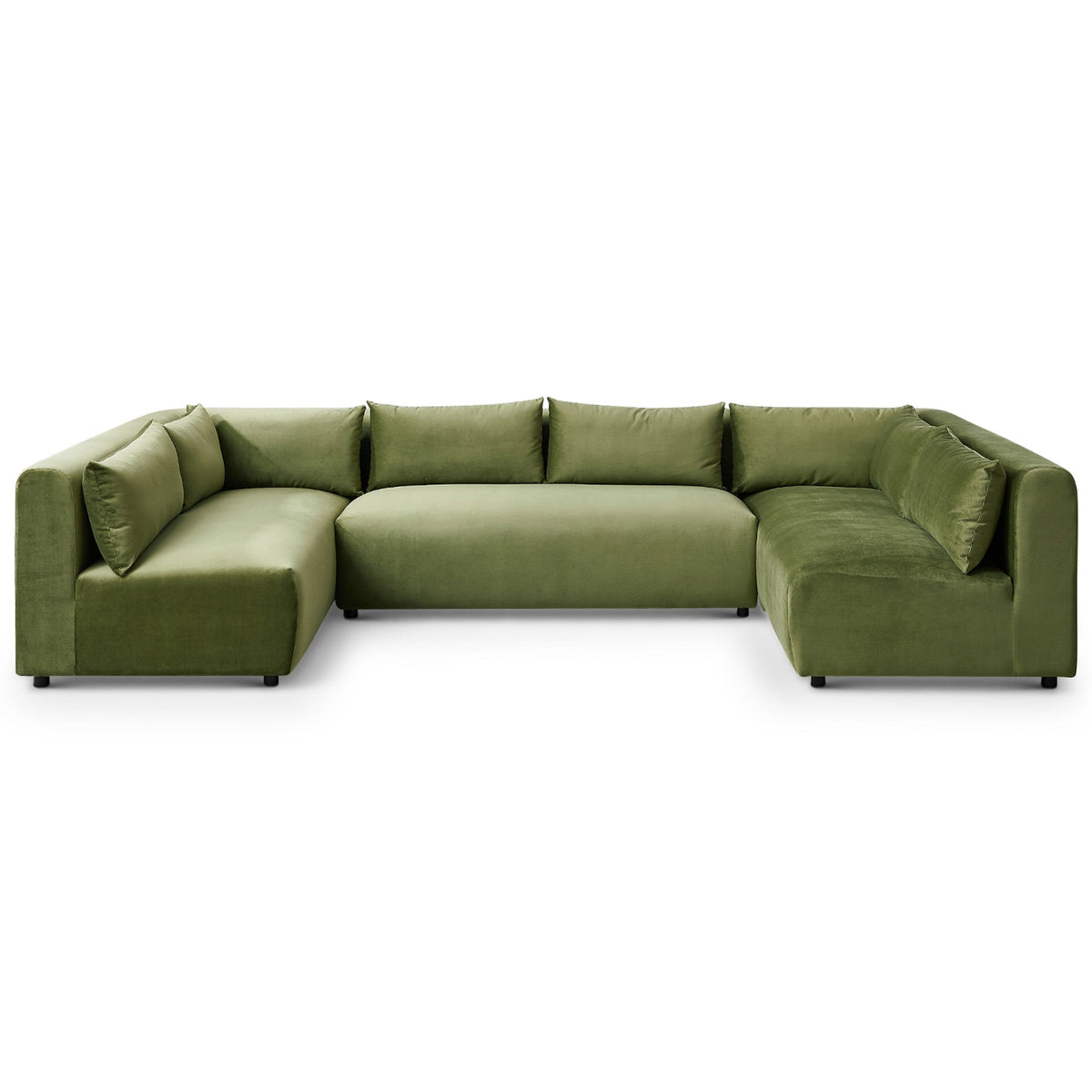 Langridge Olive Green Velvet Modular Corner Sectional Sofa from Ashcroft Furniture - Luna Furniture