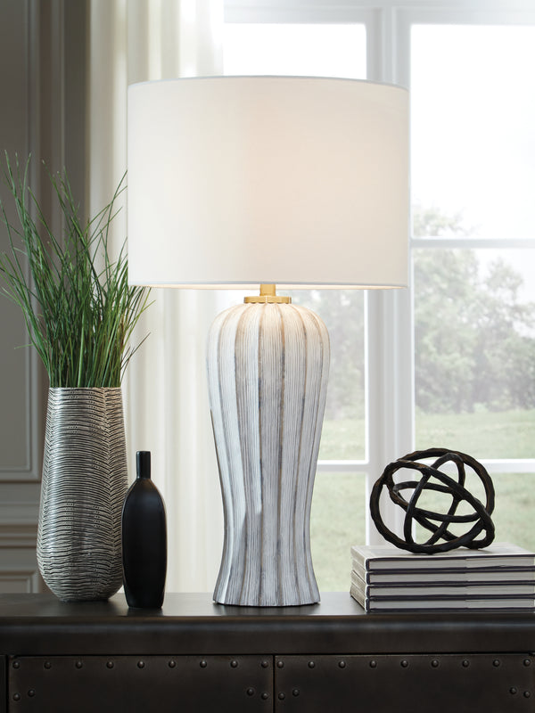 Lanwell Antique Gray Table Lamp