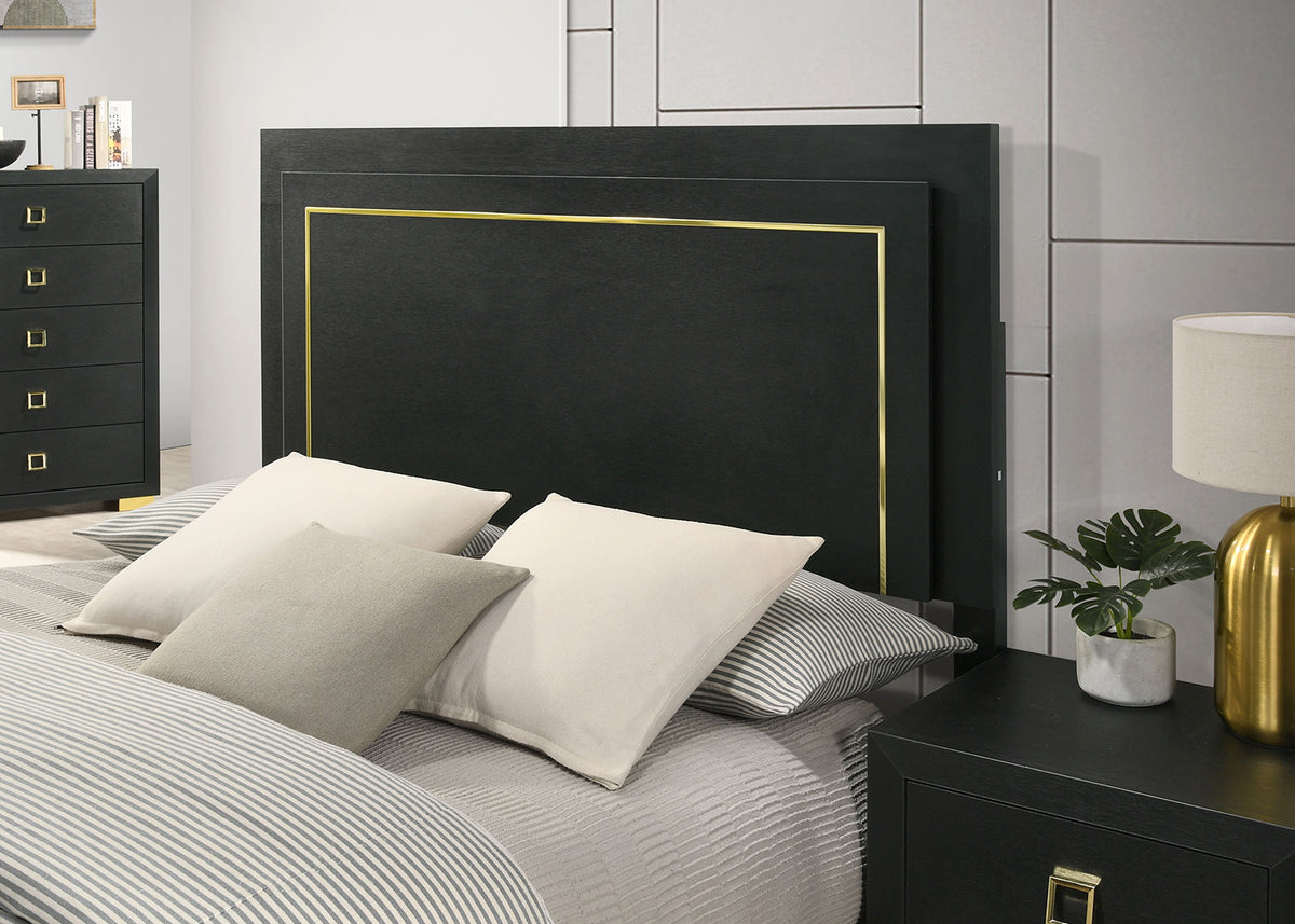 Latimer Black Contemporary Bedroom Set from Furniture of America - Luna Furniture