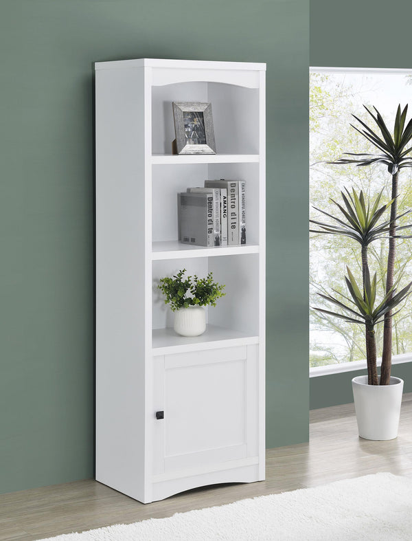 Laughlin White 3-Shelf Engineered Wood Media Tower
