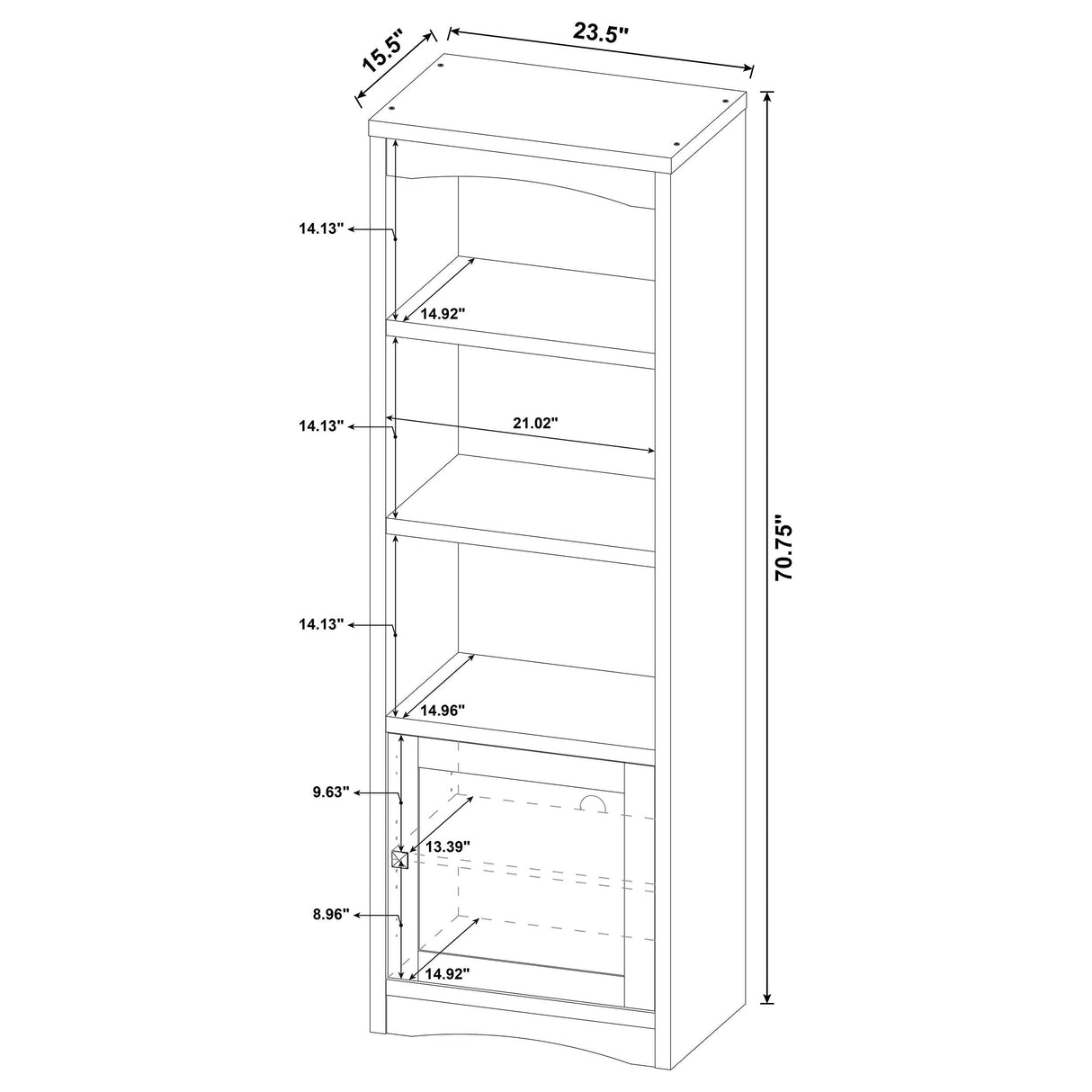 Laughlin White 3-Shelf Engineered Wood Media Tower from Coaster - Luna Furniture