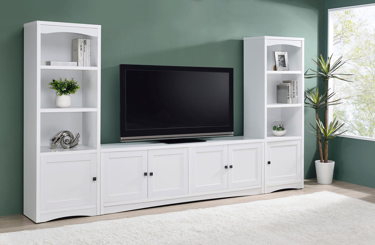 Laughlin White 3-Shelf Engineered Wood Media Tower from Coaster - Luna Furniture