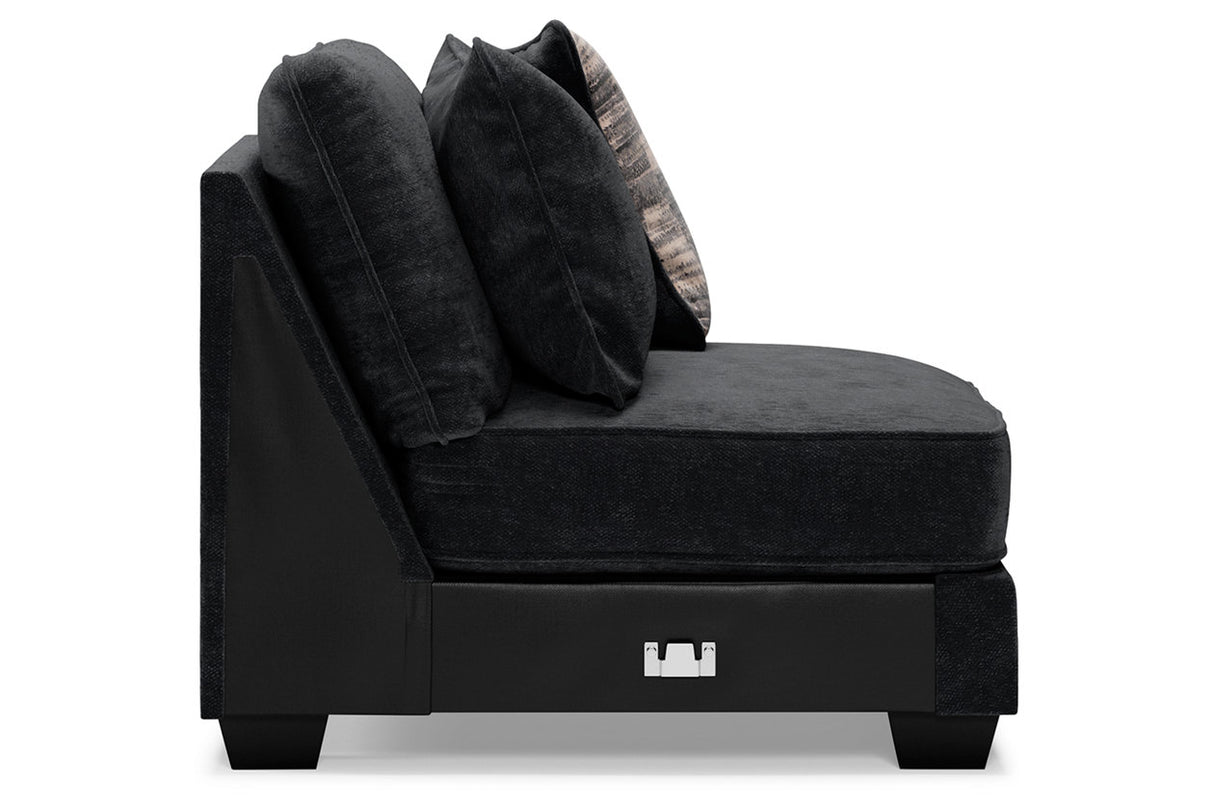 Lavernett Charcoal 4-Piece Sectional with Ottoman from Ashley - Luna Furniture