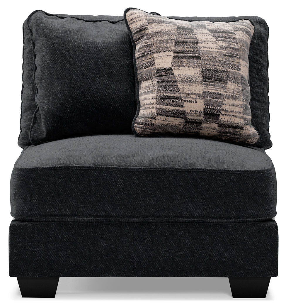 Lavernett Charcoal 5-Piece Sectional and Ottoman from Ashley Furniture - Luna Furniture