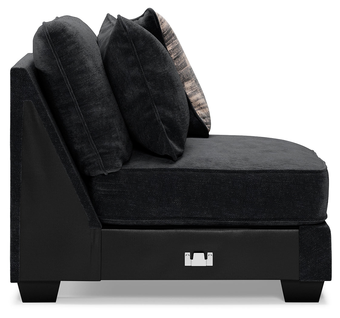 Lavernett Charcoal 5-Piece Sectional and Ottoman from Ashley Furniture - Luna Furniture