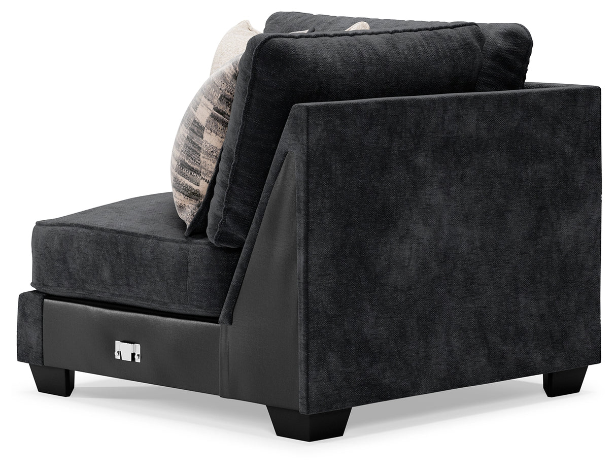 Lavernett Charcoal 5-Piece Sectional and Ottoman from Ashley Furniture - Luna Furniture