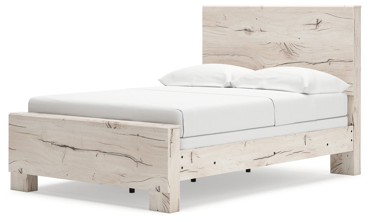 Lawroy Full Panel Bed with 2 Nightstands in Light Natural from Ashley - Luna Furniture