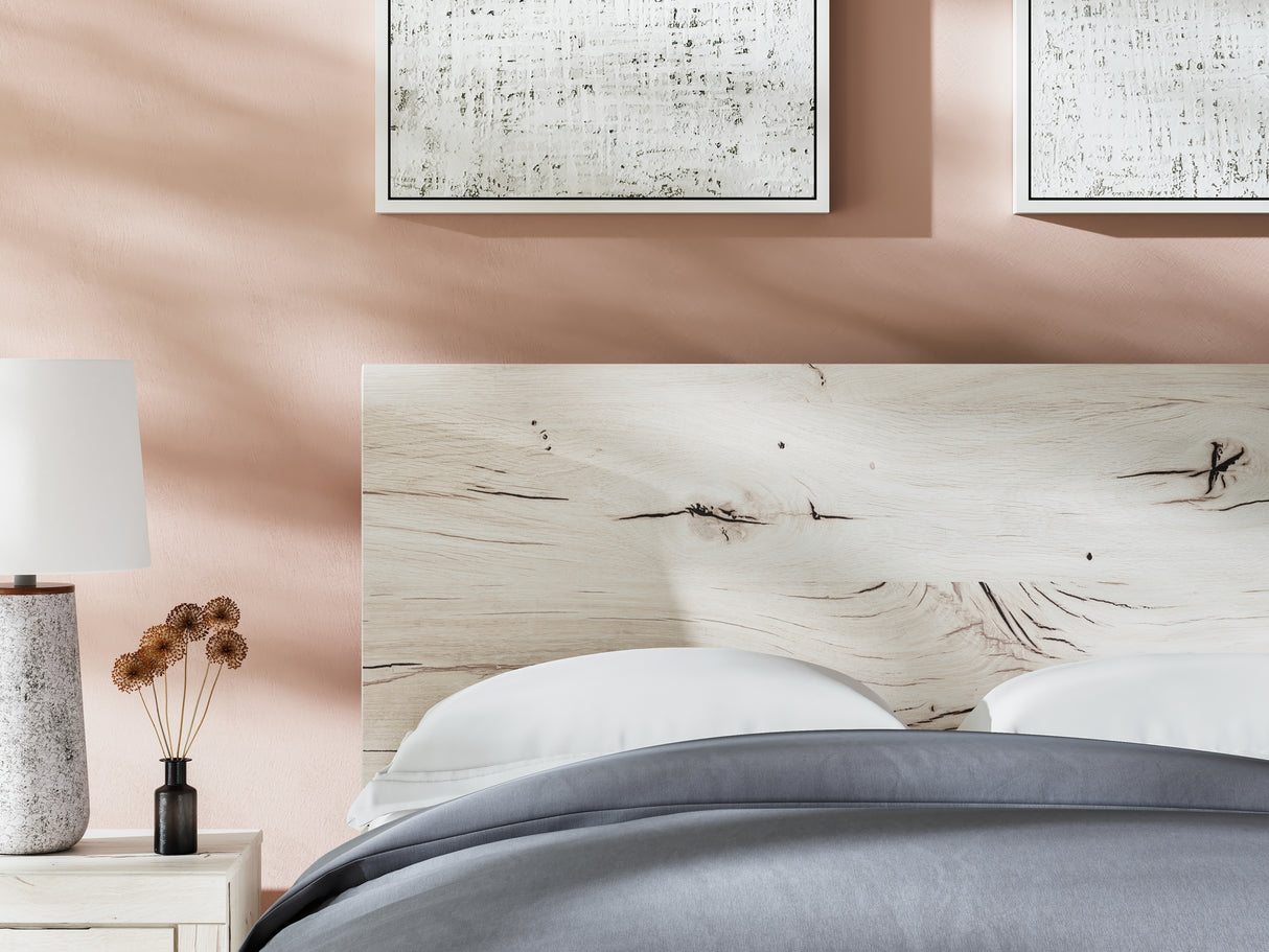 Lawroy Full Panel Bed with Mirrored Dresser and 2 Nightstands in Light Natural from Ashley - Luna Furniture