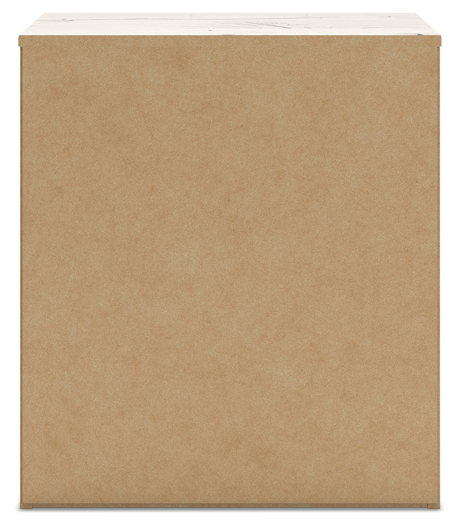 Lawroy King Panel Bed with 2 Nightstands in Light Natural from Ashley - Luna Furniture