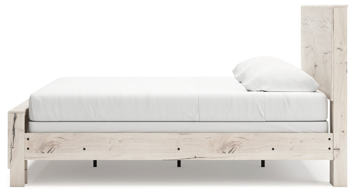 Lawroy King Panel Bed with Dresser and 2 Nightstands in Light Natural from Ashley - Luna Furniture