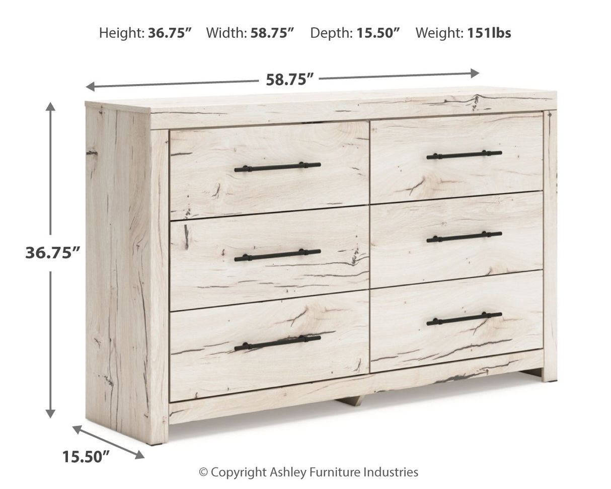 Lawroy Queen Panel Storage Bed with Dresser in Light Natural from Ashley - Luna Furniture