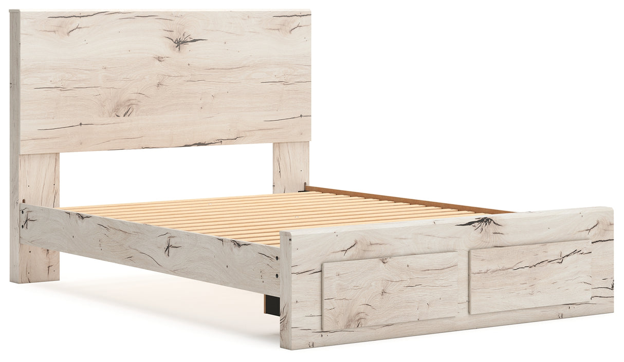 Lawroy Queen Panel Storage Bed with Dresser in Light Natural from Ashley - Luna Furniture