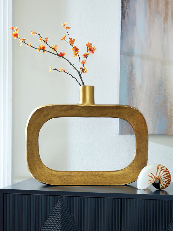 Lawtonville Antique Gold Finish Vase