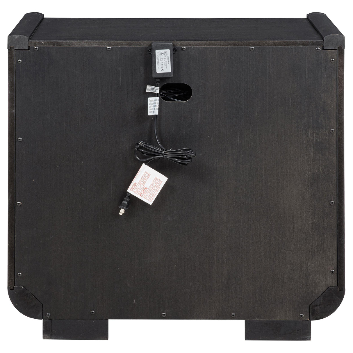 Leandro Burnished Black 2-Drawer LED Nightstand with USB from Coaster - Luna Furniture