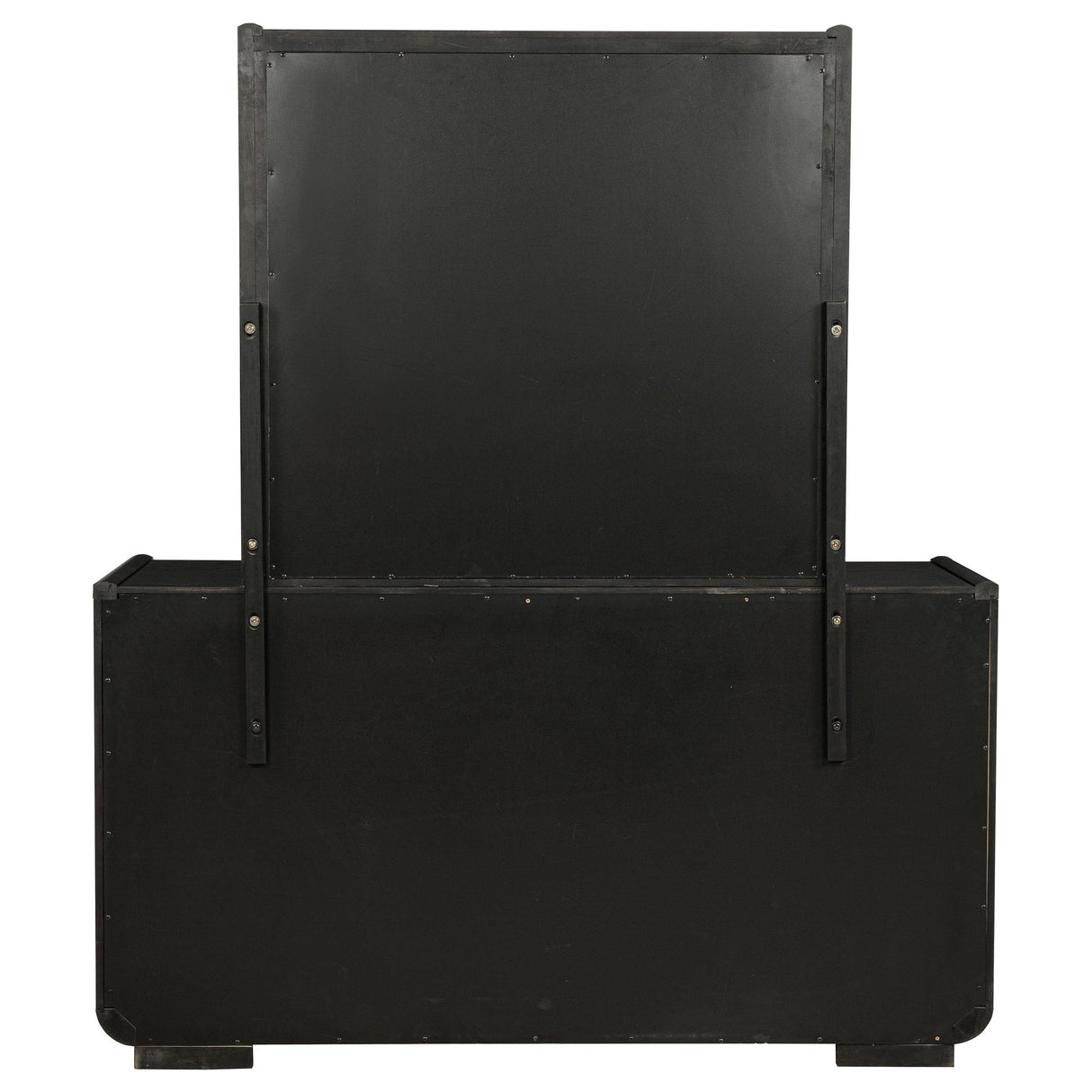 Leandro Burnished Black 8-Drawer Bedroom Dresser with Mirror from Coaster - Luna Furniture