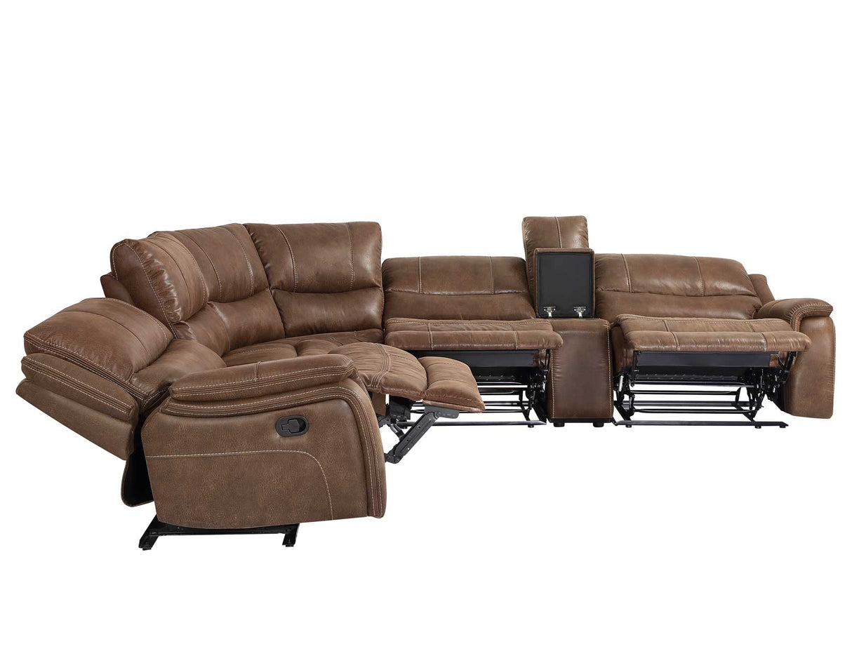 Lehi Warm Brindle 6-Piece Reclining Sectional from Steve Silver - Luna Furniture