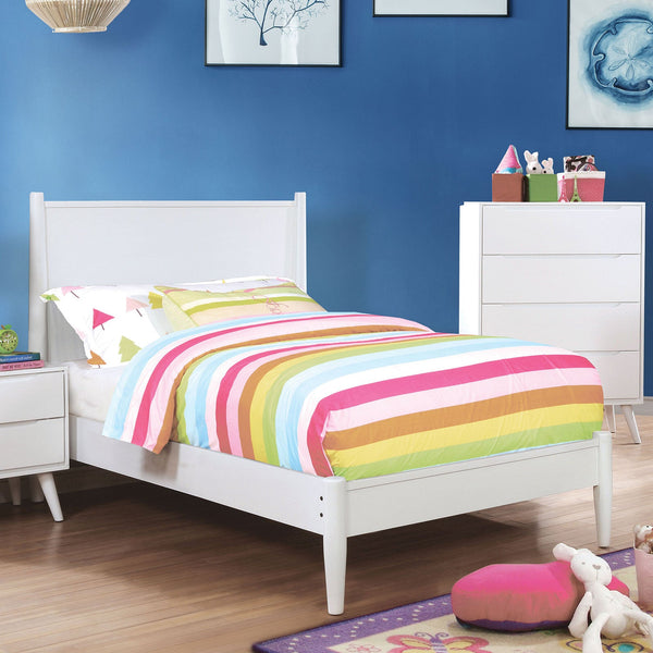 Lennart White Twin Bed