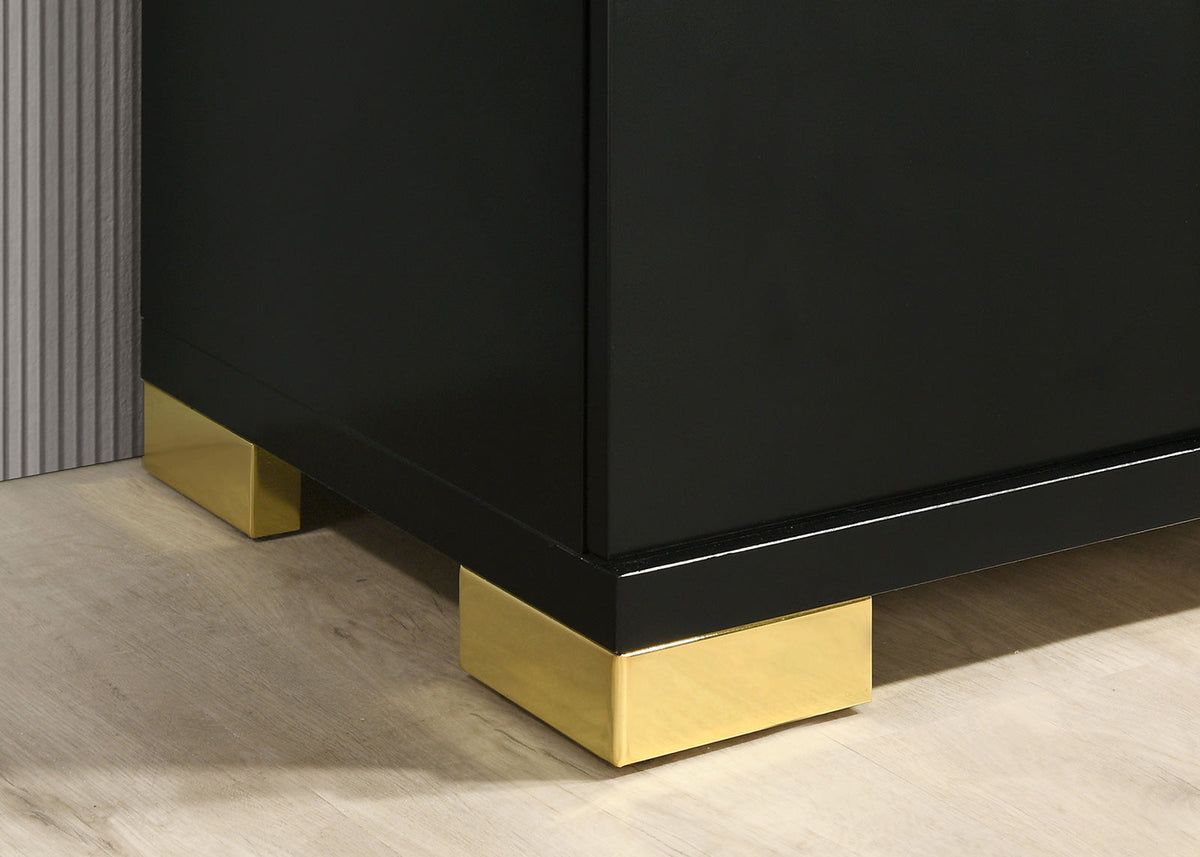 Lillestrom Black/Gold Contemporary Bedroom Set from Furniture of America - Luna Furniture