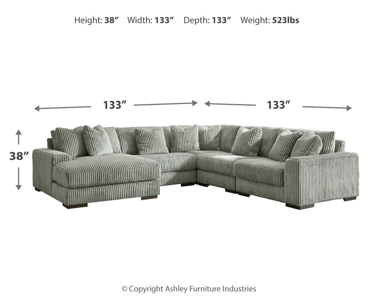 Lindyn Fog 5-Piece Sectional with Ottoman from Ashley - Luna Furniture