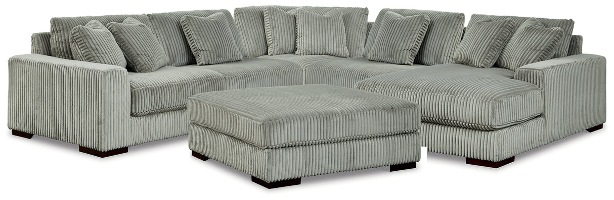 Lindyn Fog 5-Piece Sectional with Ottoman from Ashley Furniture - Luna Furniture