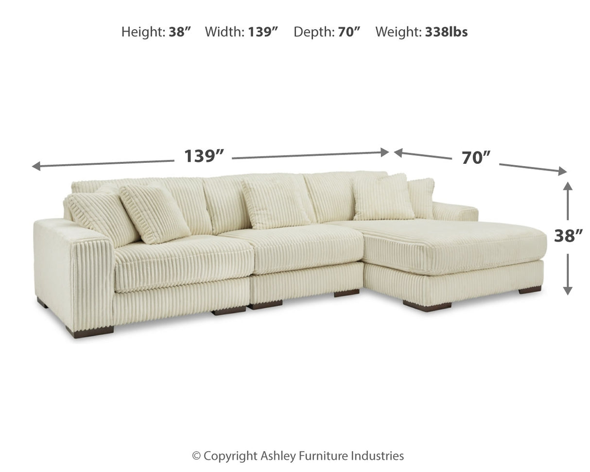 Lindyn Ivory 3-Piece Sectional with Ottoman from Ashley - Luna Furniture