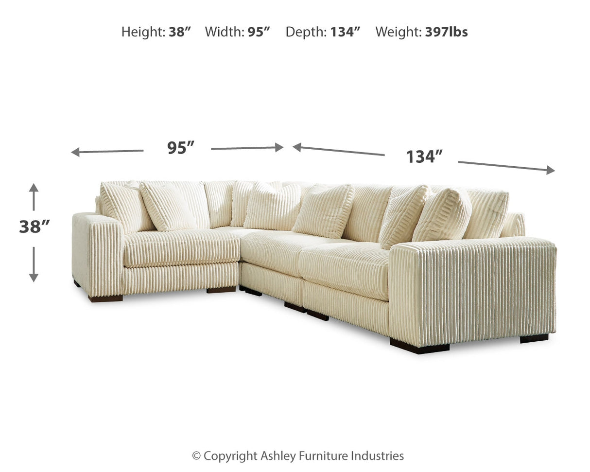 Lindyn Ivory 4-Piece Sectional with Ottoman from Ashley - Luna Furniture
