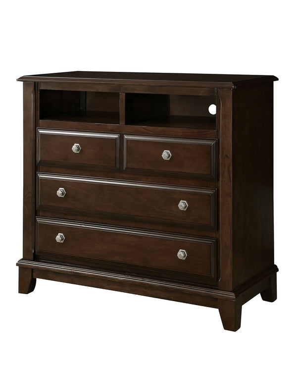 Litchville Brown Cherry Media Chest